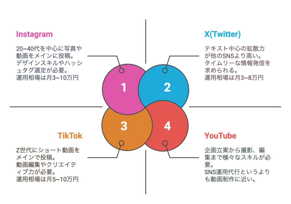 Akabuy 未経験から在宅で稼ぐ!SNS運用副業マニュアル~月10万円への最短ルート~ SNS運用代行の際に役立つ各種SNS特徴